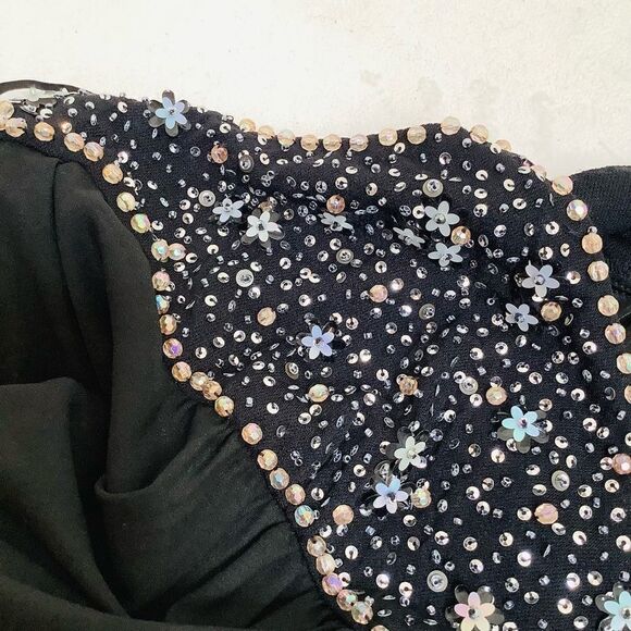 REBECCA TAYLOR SILK PRINCESS SPARKLE DRESS Goth NWT - Picture 6 of 16